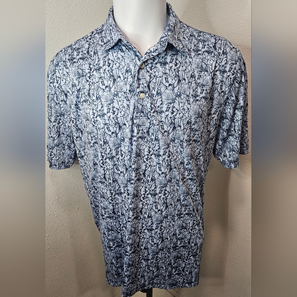 Greg Norman Scattered Golfers Polo men's XL